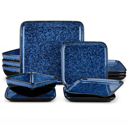 Geschirr set eckig steingut - set,